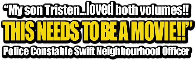 Image of Tik Tok post with text "My son Tristen...loved both volumes!! THIS NEEDS TO BE A MOVIE!!" Police Constable Swift Neighbourhood Officer" from Of Myth and Men: The White Night by Francesco Coscarella